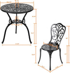 NUU GARDEN 3 Piece Bistro Set Outdoor, All Weather Cast Aluminum Patio Bistro - Image 9