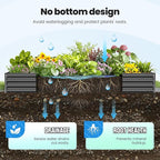 Quictent Galvanized Raised Garden Bed 8x4x1 Ft Metal Planter Box for Vegetables Bottomless for Backyard, 2 Tomato Cages Included, Dark Grey, 2PCS