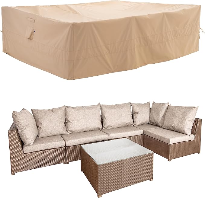 WJ-X3 Large Rectangular Outdoor Table Cover Waterproof, Heavy Duty Patio - Image 9