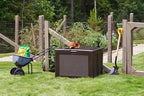 Rubbermaid Medium Resin Outdoor Storage Deck Box (74 Gal) Weather Resistant Brown Deck Organization for Home/Backyard/Pool Chemicals/Toys/Garden Tools/Porch/Patio Cushions
