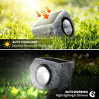 Solar Rock Lights Outdoor 1 Pack, Bright Solar Spotlights Outdoor Waterproof, Wireless LED Rock Lights, Auto On/Off Landscape Spotlights Walkway Solar Lights for Outside Yard Patio Pathway Flowerbed