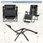 Homall Oversized Zero Gravity Chair, 32In Recliner Lounge Chair with Removable Soft Cushion and Cup Holder, Adjustable Anti Gravity Chair Folding Patio Chairs Padded for Indoor and Outdoor (Black)