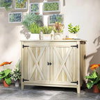 Outsunny Wood Garden Shed, Compact Outdoor Storage Cabinet Potting Shed with Inner Shelf and Double Doors for Backyard, Patio, Lawn, Natural Wood