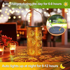 Fireworks Birthday Gifts for Women, Solar Lanterns Outdoor Waterproof, Garden Decor Metal Hanging Decorative Solar Lights for Patio Yard Lawn Backyard Porch, Gardening Gifts for Women Mom Grandma