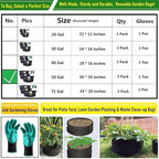 3-Pack 50 Gallon Thickened Plant Grow Bags Large (30x16 in) Heavy Duty Fabric Plant Pots Garden Bag for Potato,Tomato Planter,Herbs Veggies Planting,Flower Pots,Barrel Planter,Leaf Bag,Yard Waste Bags