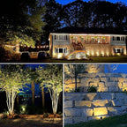 SUNVIE 3W Low Voltage Landscape Lighting LED Landscape Spotlights with Connectors Waterproof Low Voltage Landscape Lights 3000K Warm White Uplights Outdoor Spot Lights for Yard Garden House, 4 Pack