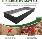 12×4×1FT(2PCS) Galvanized Raised Garden Bed Kit,Metal Planter Boxes,Large Outdoor Planters Garden for Planting Vegetables,Flowers,Herbs -Black