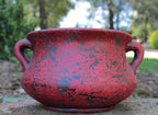 Egyptian Era Designed Earthen Ware Terra-Cotta Vessel/Planter with Looped Handles (Red)