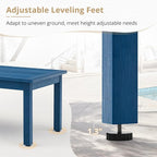 LUE BONA Outdoor Coffee Table, HDPS Patio Coffee Tables for Outside Rectangle, Adjustable Levelling Feet/Weather Resistant, Patio Table for Deck, Pool, Balcony, Indoor or Outdoor Use, Navy Blue