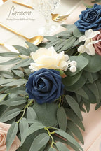 Artificial Flower Garland 6 ft Eucalyptus Willow Dusty Rose Navy
