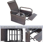 ATR ART TO REAL Outdoor Wicker Recliner Chair with 5.5'' Cushions, Automatic Adjustable Patio Chaise Lounge Chairs, Aluminum Frame Reclining Chair, UV Resistant, Rustless (Grey)