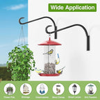 12 Inch 4 Pack Plant Hangers for Indoor/Outdoor Wall Mount - Heavy Duty Hanging Plant Holder & Bird Feeder Hooks, Decorative Black Metal Wall Hangers for Plants, Flower Baskets