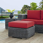 Modway EEI-1869-GRY-RED Ottoman, Canvas Red