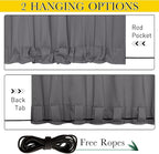 NICETOWN 2 Panels Weighted Blackout Curtains for Patio Waterproof, Top & Bottom Grommet & Back Tab Fixed Outdoor Curtains Windproof Drapes Thermal Insulated for Porch, W84 x L84, Grey