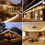 AC 110V COB LED Strip Lights Outdoor Waterproof 65.6ft, 2700K Warm White Super Bright 200W CRI 90+ LED Rope Light, IP65 Flexible Cuttable, for Bedroom Garden Commercial House