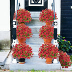 Bassion Artificial Flowers for Outdoors, 24 Bundles UV Resistant Fake Flowers Realistic Silk Faux Plants for Outdoor Planter Window Box Porch Patio Garden Home Outside Decorations