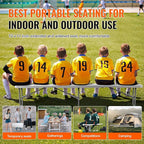 VEVOR Plastic Folding Bench, 6ft Portable Folding Bench, Smooth High Density Polyethylene Waterproof Outdoor Bench, Picnic Camping Table with Handle for Garden Soccer Playtime, White (2 Pack)