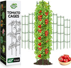 Halatool 63 Inch Tomato Cages for Garden, 6 Pack Adjustable Tall Tomato Cage, Garden Stakes Tomato Trellis for Pots, Tomato Plant Support for Raised Garden Bed &Vegetables Flowers