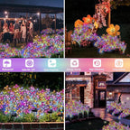 Solar Garden Lights Outdoor, Waterproof Solar Butterfly Lights 4 Pack Willow Vine Light with 80 LED 33 Butterfly Colorful Lighting for Garden Yard Lawn Outdoor Decor, Gift for Mom Women Mother's Day