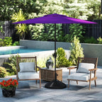 Abba Patio 9FT Lyon Outdoor Patio Umbrella Outdoor Table Umbrella with Crank Market Umbrella 8 Sturdy Ribs UV Protection Waterproof and Push Button Tilt for Garden Deck Backyard,Purple
