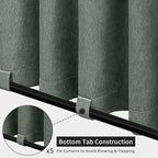 Easy-Going Linen Look Outdoor Curtains Waterproof Windproof Porch Curtains, Soft Thicken Outdoor Privacy Curtains for Patio, Gazebo, Grommet Top and Tab Bottom Drape, 1 Panel, 110x96 inch, Sage Green