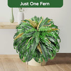 Set of 2 Large Autumn 88 Leaves Artificial Ferns for Outdoors Look Real, Fake Faux Boston Ferns for Outdoor Planter Realistic UV Resistant Artificial Fake Plants for Porch Patio Hanging 47 inch
