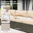 Aoxun Patio Furniture Set, 11 Piece Outdoor Sectional Sofas with Waterproof Cover, 10 Seats Wicker Rattan Outdoor Furniture Patio Conversation Set for Backyard, Garden Begin