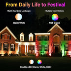 Halloween Christmas Spotlight Outdoor Color Changing Landscape Spotlights,12W RGBW LED Outdoor Spot Lights for Yard Garden Decor,Waterproof 110V Plug in Landscape Lighting with Remote,8 Packs