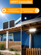 WERISE Solar Flood Lights Outdoor Waterproof IP66, 3600 Lumen 6500K LED Floodlight with 16.4ft Wire, 30000mAh Battery Dusk to Dawn Solar Powered Security Light with Remote Control for Shed Garage Barn