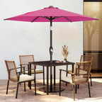 AreShark 7.5FT Patio Umbrella Table Market Umbrella with 6 Sturdy Ribs, Button Tilt/Crank, Heavy-Duty Outdoor Umbrellas for Pool, Deck, Garden and Backyard, Rose Pink
