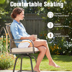 Outdoor Bar Stools Set of 2, 360° Swivel Metal Frame, Wicker Patio Bar Height - Image 7