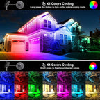 T-SUNUS RGB Solar Landscape Spotlights Christmas, Color Changing Spot Lights Waterproof IP65 Garden Pond, 180° Adjustable Halloween Wall Tree Light Separately Installed for Outdoor Indoor 2 Pack