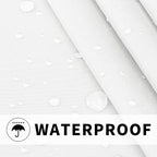 Easy-Going Outdoor Patio Curtains Detachable Tab Top Windproof Weatherproof Curtain for Cabana, Porch, Pergola and Gazebo, Tab Bottom Drape, 2 Panels, 110W x 84L inch, White