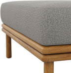 Modway Wren Teak Wood Outdoor Ottoman in Natural Driftwood