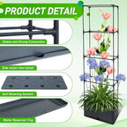 2 Packs Raised Garden Bed Tomato Planter Box with Trellis, 55.2" Self-Watering Tomato Cage with Rectangular Trellis for Climbing Plants Flowers Vegetables Vine in Patio Garden Indoor Outdoor
