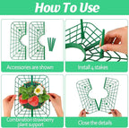 6 Sets Strawberry Plant Supports with Mesh Plant Cover,Strawberry Growing Racks with Metal Plant Nails and Storage bag for Strawberry Vegetables，Used to protect strawberries and keep them clean