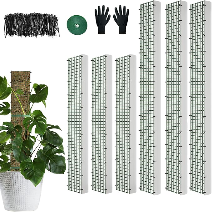 60"/40"/24" Metal Moss Pole, D Shape Sphagnum Moss Pole, Moss Poles for Climbing Plants, Monstera, Indoor Climbing Plants (3 Each of 40" 24")