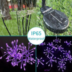 JJGoo Solar Garden Lights, New Upgraded 2 Pack Solar Swaying Starburst Light, Waterproof Fireworks Outdoor Lights, Yard Patio Pathway Decoration, Purple