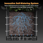 Self-Watering Grow Bags, 5-Pack 10 Gallon 420G Thick Nonwoven Fabric Pots with Reinforced Handles and Multi-Purpose Rings, for Low Stress Plant Training Fruits, Vegetables,and Flowers