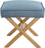 Amazon Brand – Rivet Mid-Century Modern X Stool Ottoman Chair, 20" W, Indigo - Amazon Vine