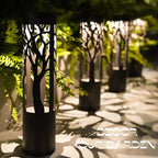 4Pack Solar Pathway Lights Outdoor, Landscape Lighting Dust to Dawn Solar Lights for Garden Decor, Metal Path Lights Solar Powered for Yard Lawn Patio Walkway Warm Yellow
