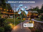 Solar Garden Rose Lights by FANCYPOP, 2 Pack Most Realistic 12 LED Flower Stake Lights, IP65 Waterproof 7 Color Changing Solar Decor for Walkway/Graveyard, Heartwarming Gifts for Grandma & Mom, Blue