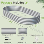 2PCS 8x4x1ft Galvanized Metal Raised Garden Bed Kit,Outdoor Planter Box Vegetables,Flowers,Herbs Durable Rust-Resistant Patio Gardening Beds