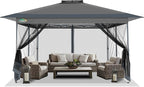 COBIZI 10x15 FT Pop up Gazebo on Clearance - Outdoor pop up Canopy Tent,carpas para Patio, Shelter - Screen Tents with Portable Carry Bag, Patio Gazebos for Camping,Garden,Deck,Backyard,Darkgrey