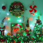 String Lights, 500 LED, 165ft Outdoor Christmas Lights in Red, White and Green