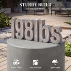 HOMCOM Outdoor Side Table, Round Small End Table with Concrete Finish for Indoor, Patio, Backyard, Pool, Porch, Garden, Lawn, Light Gray