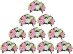 Artificial Rose Flower Ball Centerpieces, Pink & White Silk with Zip Ties