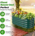 17" Tall Outdoor Garden Raised Garden Bed Kits, 4ft X 2ft Oval,0.8MM Thick Metal Raised Planter Bed/Ground Planter Box for Variety of Flowers,Herbs,Vegetables (Dark Green, 48X24X16.5 Inches)