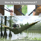 G4Free Large Camping Hammock with Mosquito Net 2 Person Pop-up Parachute Lightweight Hanging Hammocks Tree Straps Swing Bed for Outdoor Backpacking Backyard Hiking