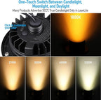 LEONLITE Dia. 4 Inch 5CCT Well Lights Landscape LED In Ground, Shielded Top, 5 Color Temperature Selectable, 12-24V AC/DC CRI90 Low Voltage Garden Landscaping, Black Aluminum Housing, Pack of 6